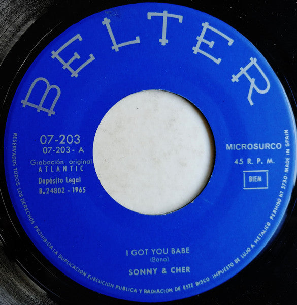 Sonny & Cher : I Got You Babe (7", Single)