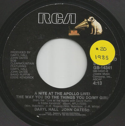 Daryl Hall & John Oates : Some Things Are Better Left Unsaid / The Way You Do The Things You Do/My Girl (7", RE)
