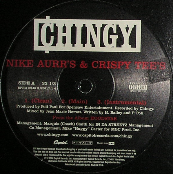 Chingy - Nike Aurr's & Crispy Tee's (12", Promo)