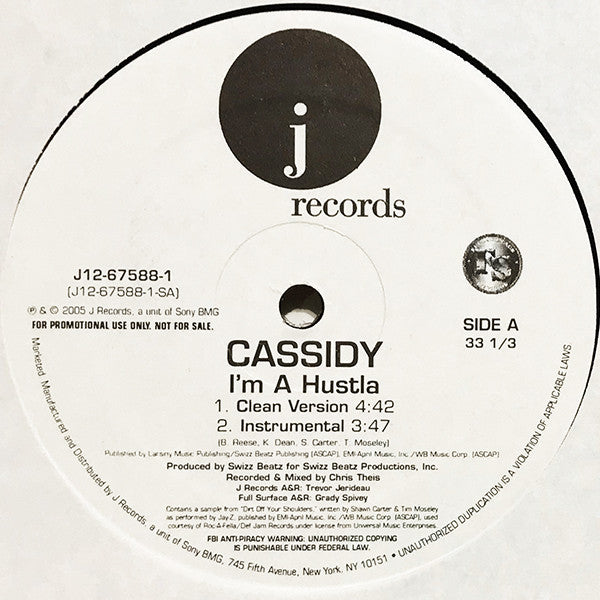 Cassidy (3) : I'm A Hustla (12", Promo)