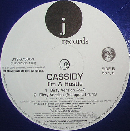 Cassidy (3) : I'm A Hustla (12", Promo)