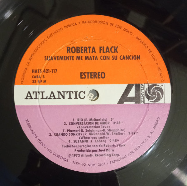Roberta Flack : Suavemente Me Mata Con Su Canción (LP, Album)