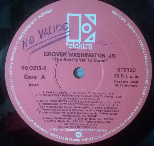 Grover Washington, Jr. : The Best Is Yet To Come (LP, Album)