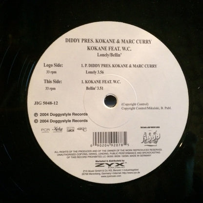 P. Diddy Presents Kokane : Lonely / Bellin (12")