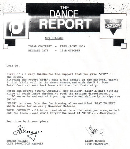 Total Contrast : Kiss (12", Promo)