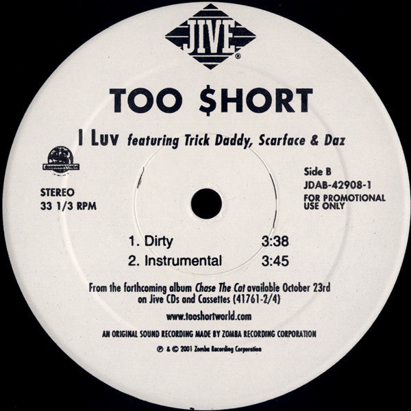 Too Short - I Luv (12", Promo)