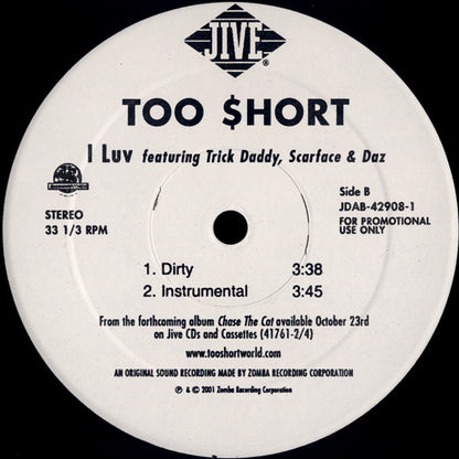 Too Short - I Luv (12", Promo)