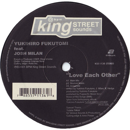 Yukihiro Fukutomi - Love Each Other / Play Back (12")