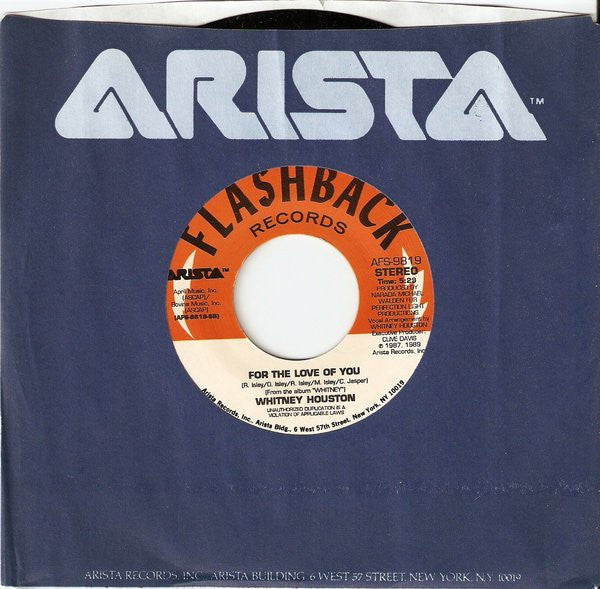 Whitney Houston : So Emotional / For The Love Of You (7", RE)