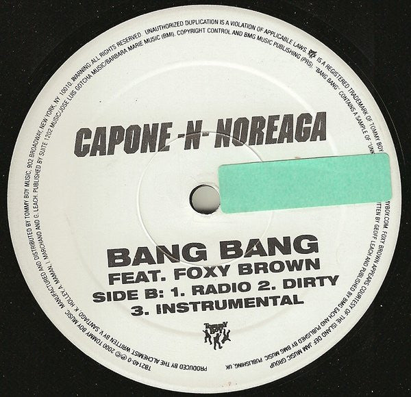 Capone -N- Noreaga - Phone Time / Bang Bang (12")