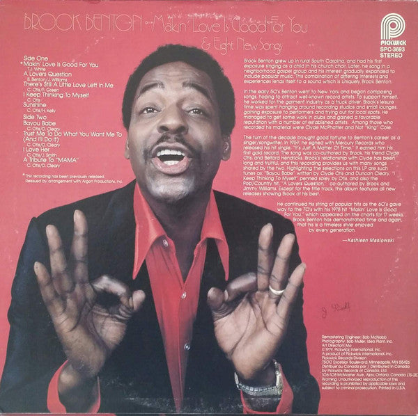 Brook Benton : Makin' Love Is Good For You  (LP, Album, RE, RM)