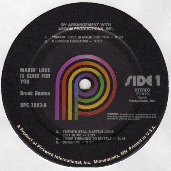 Brook Benton : Makin' Love Is Good For You  (LP, Album, RE, RM)