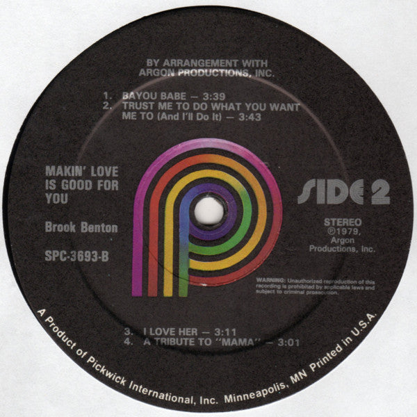 Brook Benton : Makin' Love Is Good For You  (LP, Album, RE, RM)