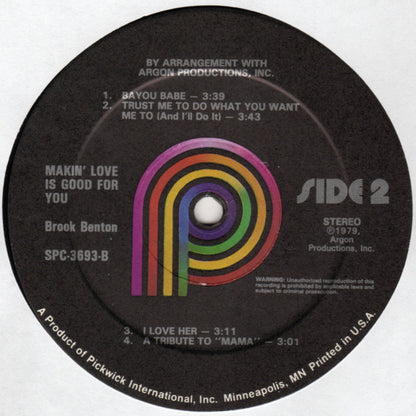 Brook Benton : Makin' Love Is Good For You  (LP, Album, RE, RM)