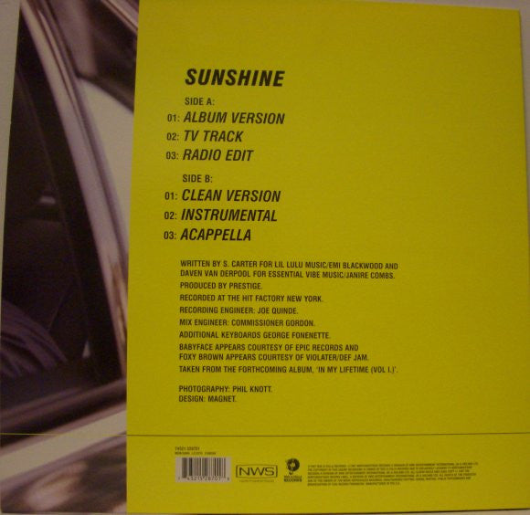 Jay-Z Featuring: Babyface & Foxy Brown : Sunshine (12")