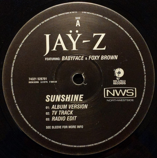 Jay-Z Featuring: Babyface & Foxy Brown : Sunshine (12")