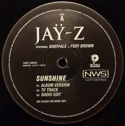 Jay-Z Featuring: Babyface & Foxy Brown : Sunshine (12")