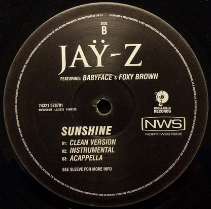 Jay-Z Featuring: Babyface & Foxy Brown : Sunshine (12")