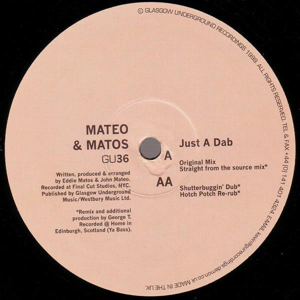 Mateo & Matos - Just A Dab (12")