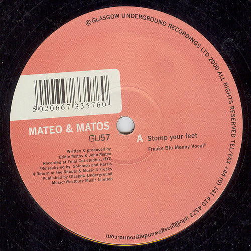 Mateo & Matos : Stomp Your Feet (12")