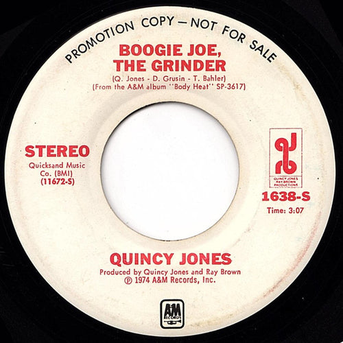 Quincy Jones - Boogie Joe The Grinder (7", Promo)