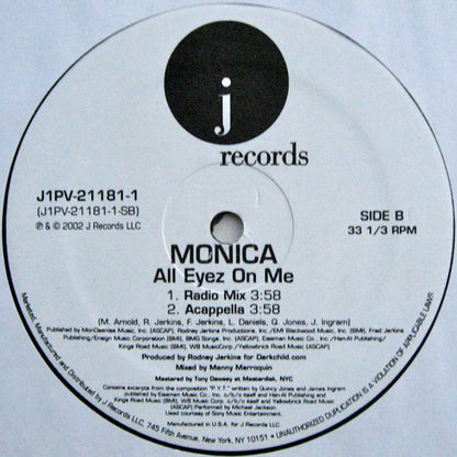 Monica : All Eyez On Me (12", Promo)