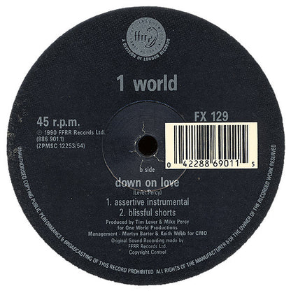 1 World : Down On Love (12", Single)