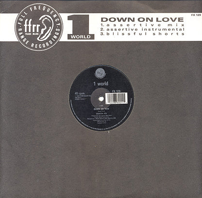 1 World : Down On Love (12", Single)