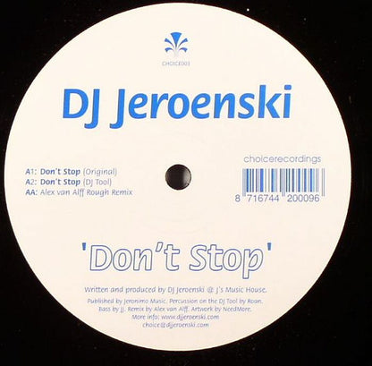 DJ Jeroenski : Don't Stop (12")