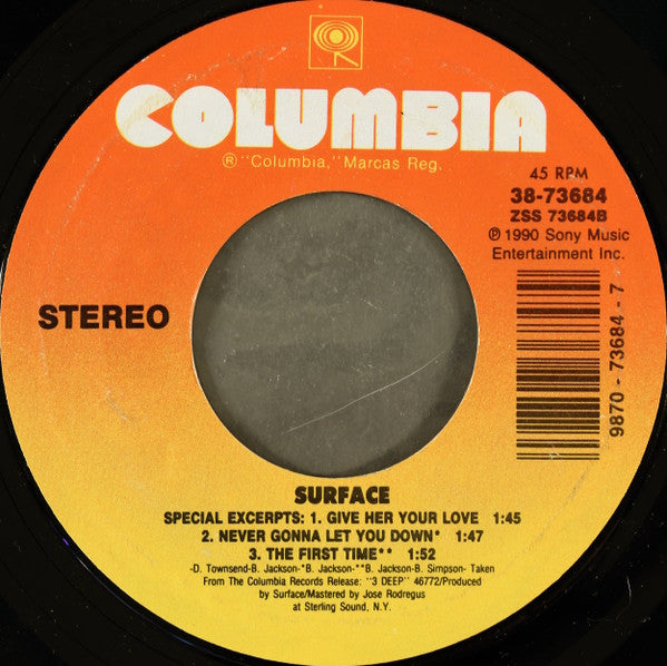 Surface With Love Voice Regina Belle : All I Want Is You (7", Styrene)