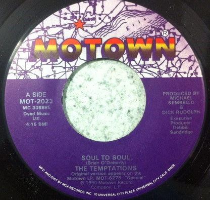 The Temptations : Soul To Soul (7")
