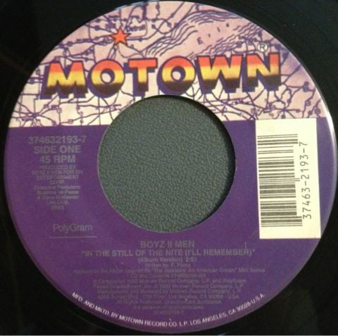 Boyz II Men / The Jackson 5 : In The Still Of The Nite (I'll Remember) / Who's Lovin' You (7")