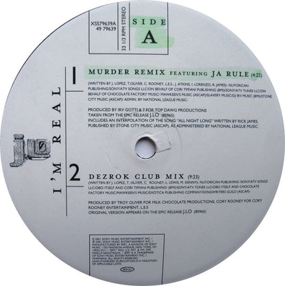 J-Lo* - I'm Real (12")