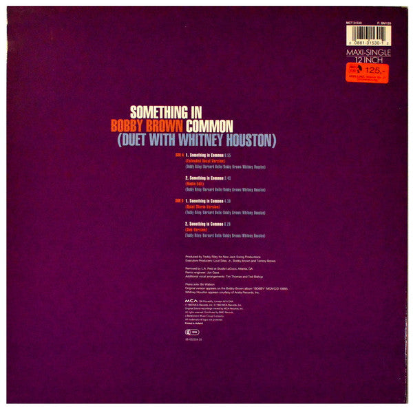 Bobby Brown Duet With Whitney Houston : Something In Common (12")