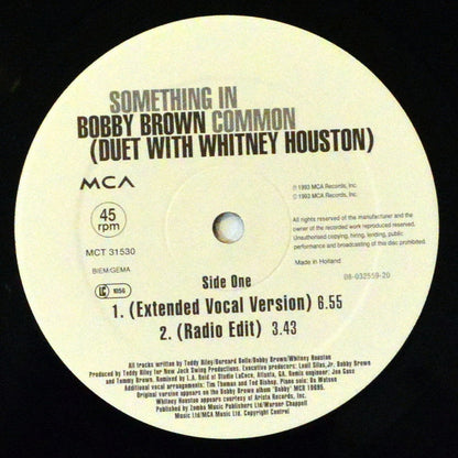 Bobby Brown Duet With Whitney Houston : Something In Common (12")