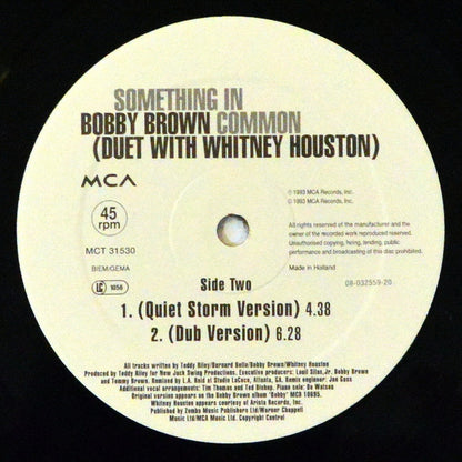 Bobby Brown Duet With Whitney Houston : Something In Common (12")