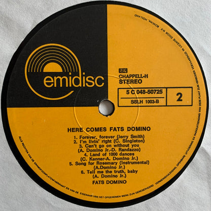 Fats Domino : Here Comes Fats Domino (LP, RE)