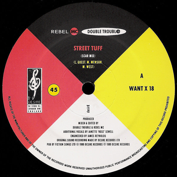 Rebel MC, Double Trouble - Street Tuff (12", Single, Dam)