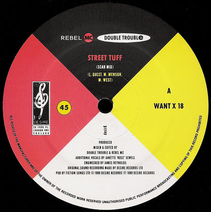 Rebel MC, Double Trouble - Street Tuff (12", Single, Dam)