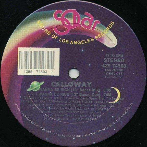 Calloway - I Wanna Be Rich (12", Maxi)