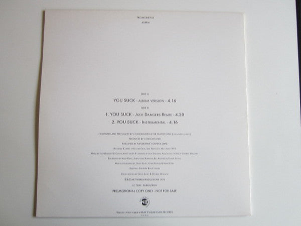 Consolidated : You Suck (12", Promo)
