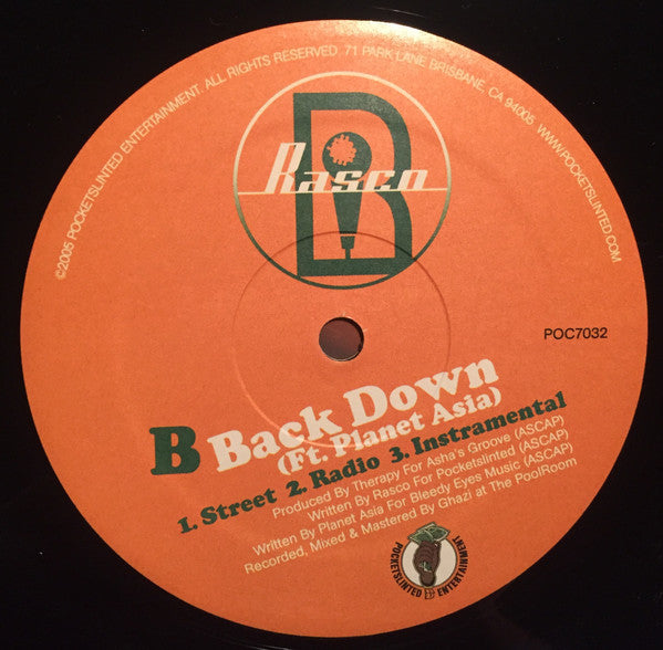 Rasco : What Happened To The Game? / Back Down (12")