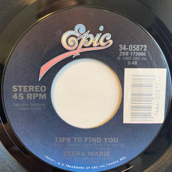 Teena Marie : Lips To Find You (7", Single, Styrene)
