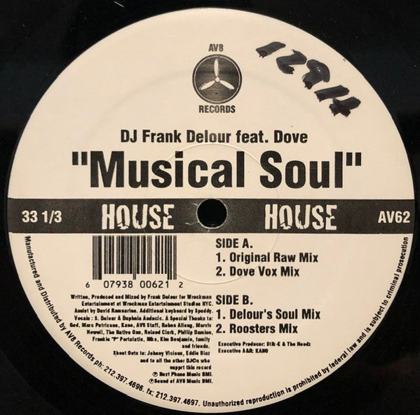 Frank Delour : Musical Soul (12")