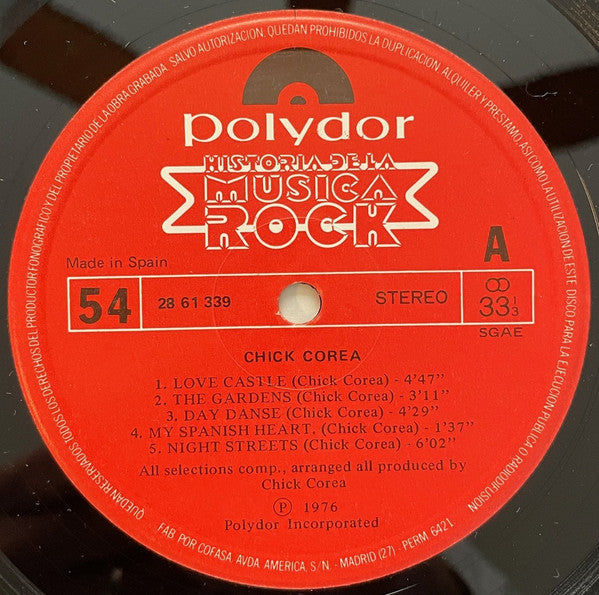 Chick Corea : Chick Corea (LP, Album, RE)