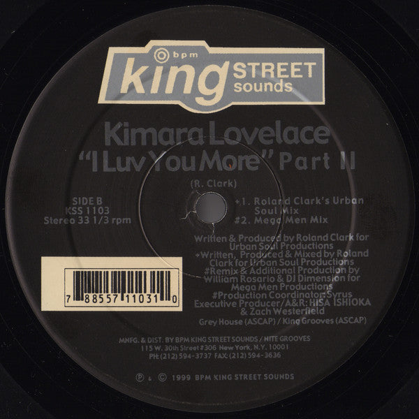 Kimara Lovelace : I Luv You More (Part II) (12")