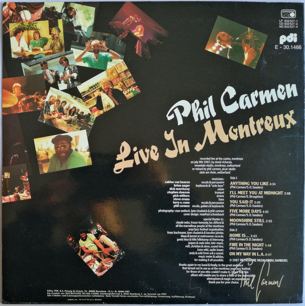 Phil Carmen : Live In Montreux (LP, Album)
