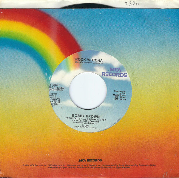 Bobby Brown : Rock Wit' Cha (7", Single, Pin)