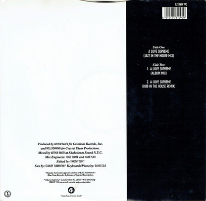 Will Downing - A Love Supreme (Jazz In The House Mix) (12", Single)