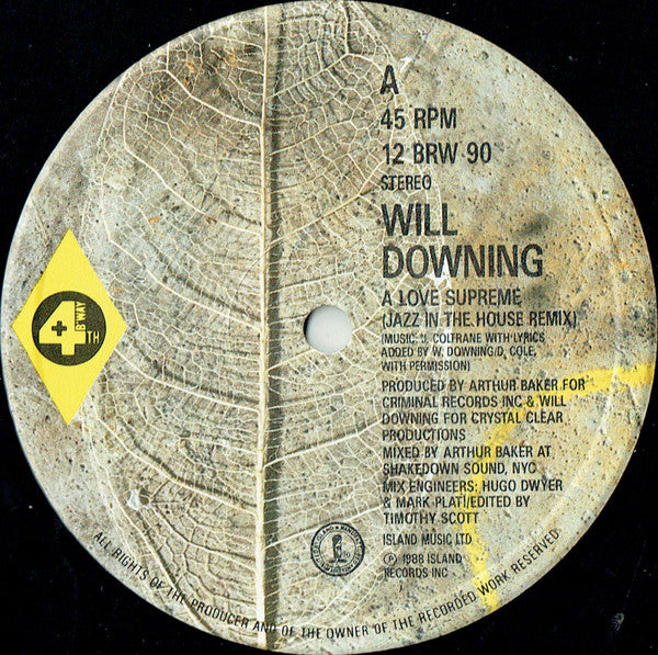 Will Downing - A Love Supreme (Jazz In The House Mix) (12", Single)